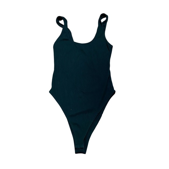 Zara Black Ribbed Bodysuit Snaps Size Small Sleeveless Stretch Minimalist Sexy - Picture 1 of 3